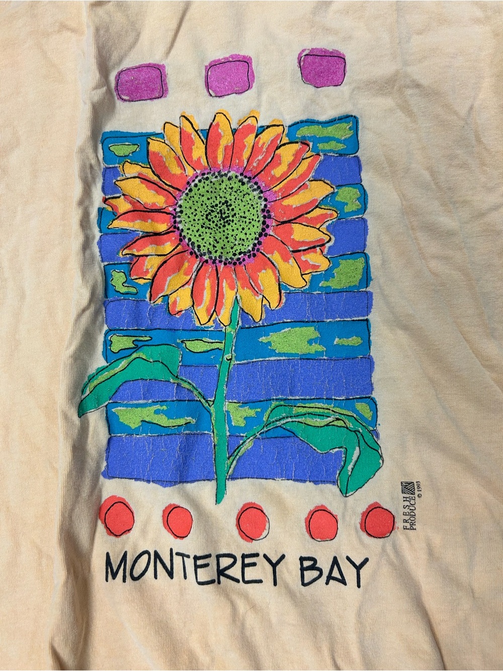 fresh produce Vintage Yellow Sunflower Graphic Tank Top 1993